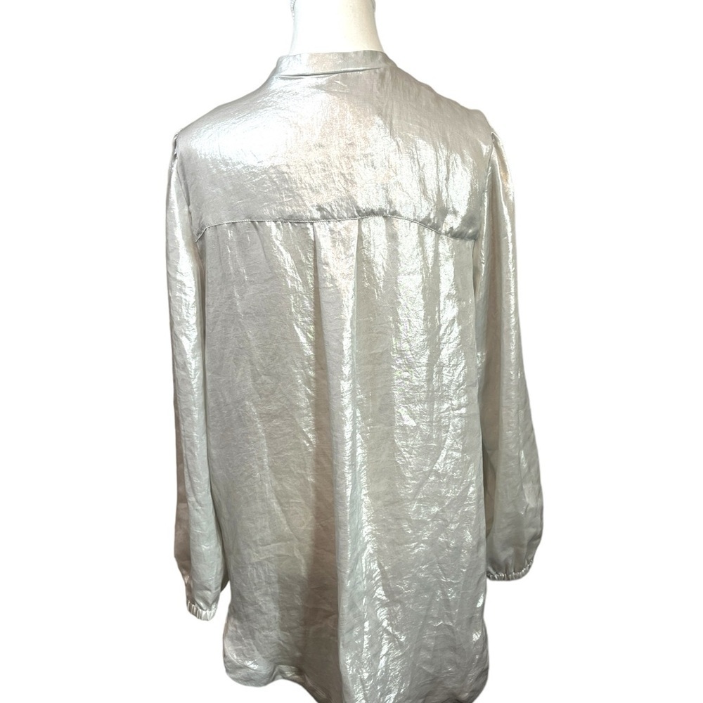 Melissa McCarthy x Seven7 Metallic Long Sleeve Faux Wrap  Blouse Size 0X BNWT - Picture 7 of 7